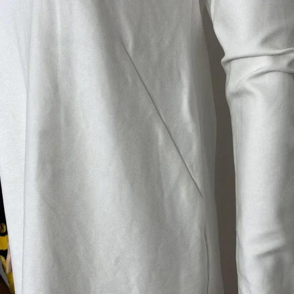 Rosie Pope Maternity Dress Womens XS White Ruffle Trim Long Sleeve Stretch - Picture 8 of 11